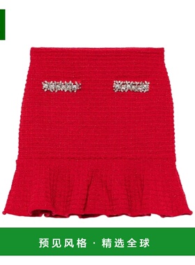香港直邮SELF-PORTRAIT 女士半身裙 RS25918SKR SS2025 红色