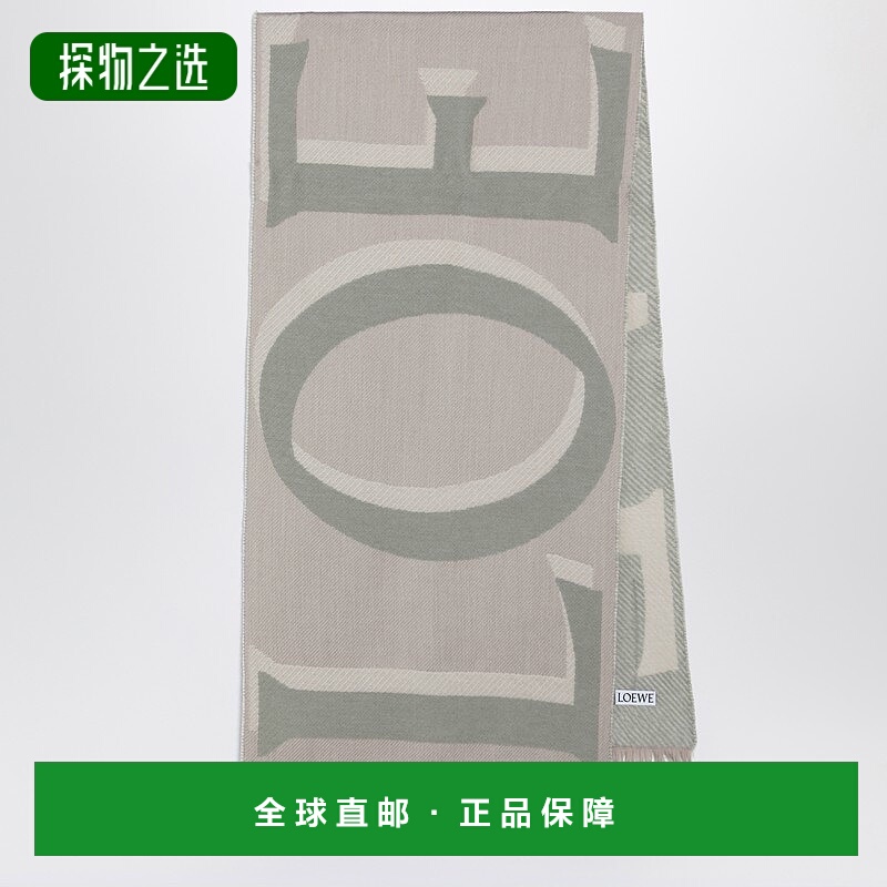 香港直邮LOEWE 罗意威 女士 米色羊毛羊绒围巾 FSA4SS1W13WO
