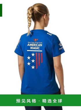 欧洲直邮Helly Hansen 女士蓝色棉美国魔术棉T恤海丽汉森