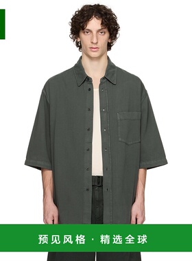 1h可退 香港直邮Lemaire 男士 灰色短袖牛仔衬衫 SH1174LD1041