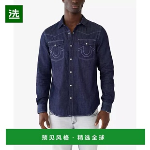 【美国直邮】True Religion 男士深色水洗西式衬衫 经典领长袖设