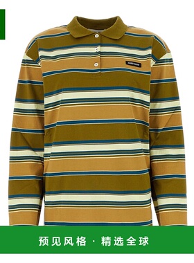香港直邮Miu Miu 平纹针织条纹长袖POLO衫 MJL01514RTSOOO