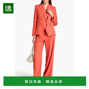 1h可退 香港直邮VERONICA BEARD 女士 Miller 双排扣亚麻混纺斜纹