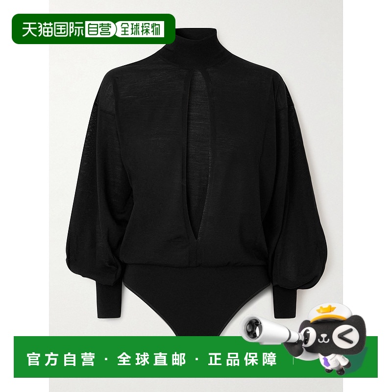 1h可退 香港直邮Alaïa 女士 高领剪口羊毛混纺连体衣 AA9B0340M92