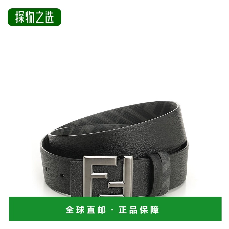 香港直邮Fendi 芬迪 男士 FF 方形雙面腰帶 7C0541AQWH