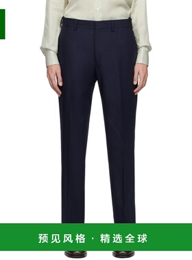 1h可退 香港直邮Lardini 男士 海军蓝烫迹线长裤 ITKURTITAT61564