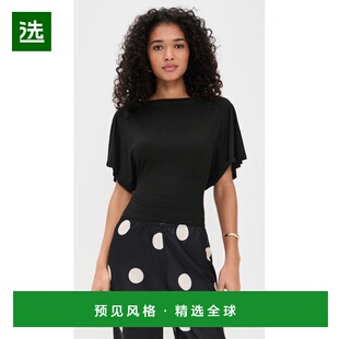 1h可退 香港直邮REFORMATION 女士 Avery 针织上衣 black黑色 舒