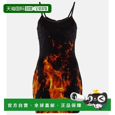 1h可退 香港直邮Balmain 巴尔曼 女士 印花天鹅绒迷你连衣裙