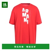 香港直邮Armani red红色 Exchange 1h可退 男士 T恤 舒适时尚