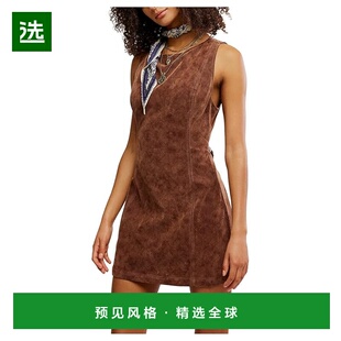 1h可退 香港直邮Free People 自由人 女士 Atlas 绒面革迷你连衣
