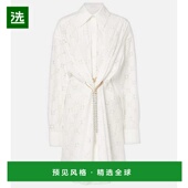 香港直邮AREA 连衣裙 女士 1h可退 垂褶棉质衬衫 式 white白色 舒适