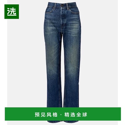 1h可退 香港直邮Frame Denim 女士 Stack 直筒牛仔裤 blue蓝色 舒