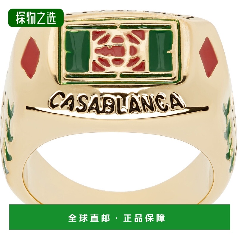 香港直邮Casablanca 男士 金色 Tennis Club 戒指 APS25JW08701