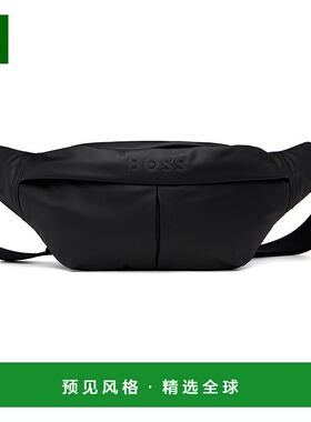 1h可退 香港直邮BOSS 波士 男士 黑色 Logo Detail 腰包 50541537