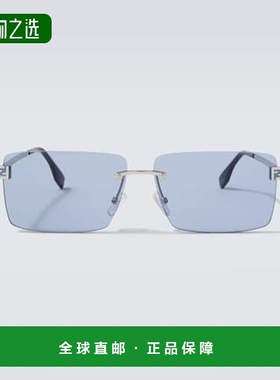 香港直邮Fendi 芬迪 男士 天蓝色矩形太阳眼镜 metal金属色 舒适