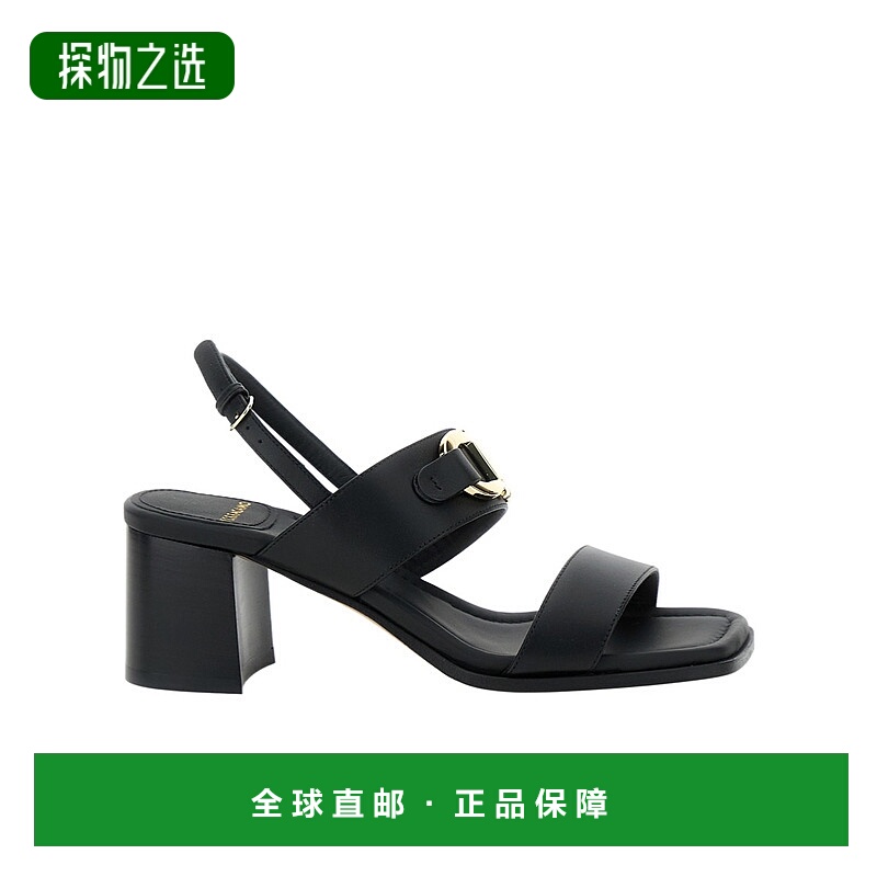 香港直邮Salvatore Ferragamo 徽标扣高跟凉鞋 01G963