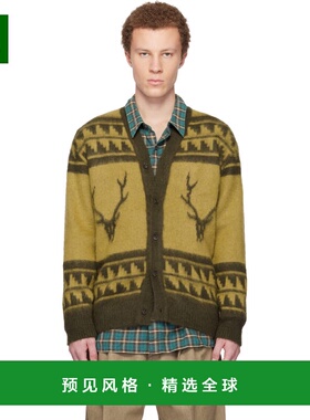 1h可退 香港直邮South2 West8 男士 黄色 Mohair V-Neck 开衫 RW6