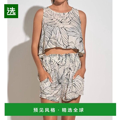 1h可退 【美国直邮】elan Tropics 自然黑色短款流畅背心吊带 女