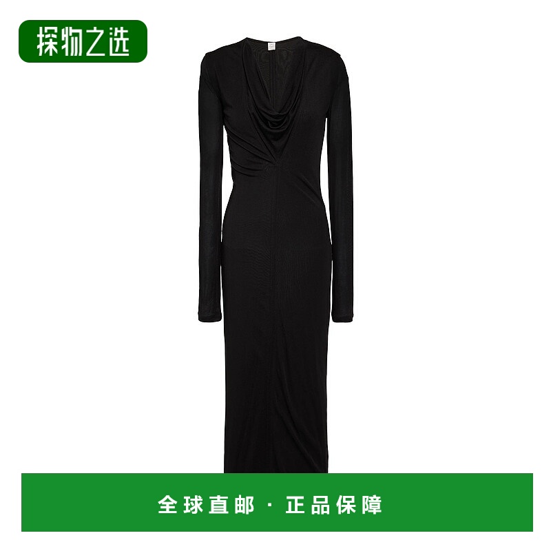 香港直邮toteme 女士 长款连衣裙 black黑色 舒适时尚