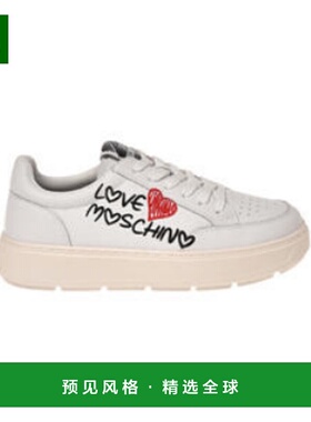 香港直邮Love Moschino 爱莫斯奇诺 女士 白色绿色皮质运动鞋 JA1