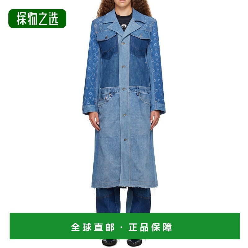 香港直邮Marine Serre Moonogram 长款牛仔外套 C052SS23MU