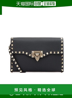 【99新未使用】香港直邮Valentino 黑色铆钉单肩包 TW2B0181VSF