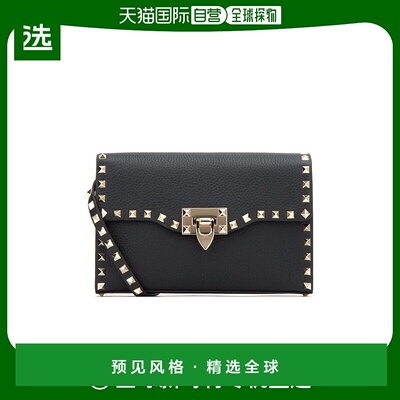 【99新未使用】香港直邮Valentino 黑色铆钉单肩包 TW2B0181VSF