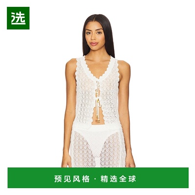 1h可退 香港直邮GANNI 甘尼 女士 光泽网眼提花针织背心 K2545