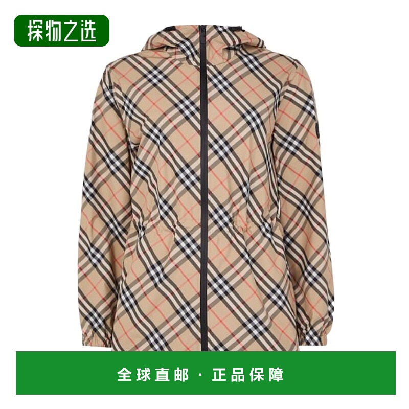香港直邮Burberry 格纹连帽夹克 BUR3277T博柏利