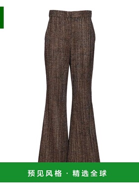 1h可退 香港直邮Fendi 芬迪 女士 铁锈色羊毛羊驼毛裤子 FR6648AY