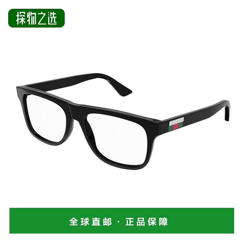 1h可退 香港直邮Gucci 古驰 男士 徽标平光镜 GG1117O black黑色