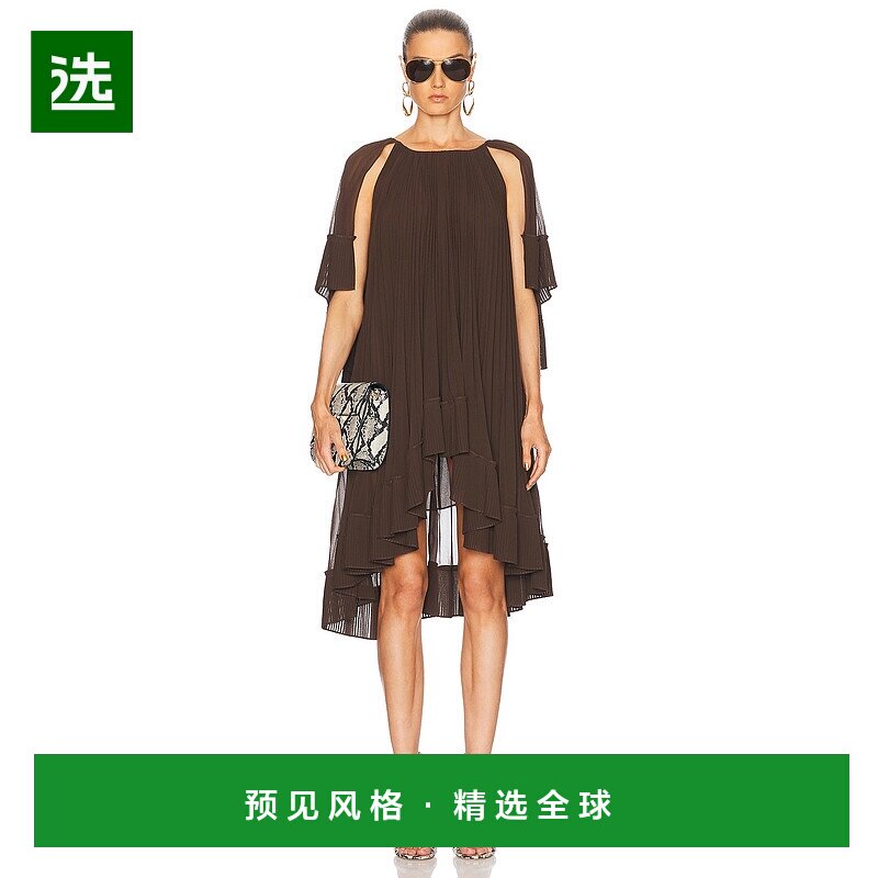1h可退 香港直邮ZIMMERMANN 女士 Illuminate 褶裥披肩迷你连衣裙