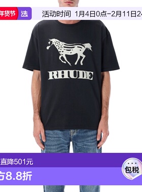 1h可退 香港直邮Rhude 男士 Dinero 印花棉质T恤 RHFW25TT0101231