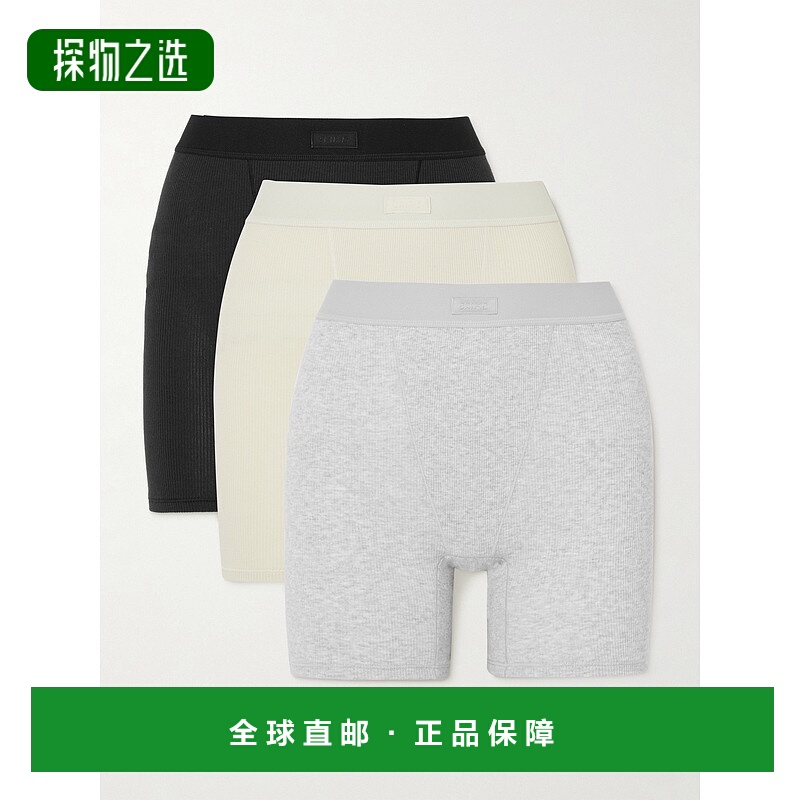 1h可退 香港直邮SKIMS 女士 Bone, Heather Grey, Soot 棉质罗纹(