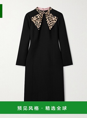 1h可退 香港直邮Valentino 华伦天奴 女士 黑色绉纱连衣裙 7B3VAD