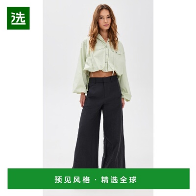 1h可退 香港直邮SEA 海洋 女士 Willow 皱纹西装料长裤 black黑色