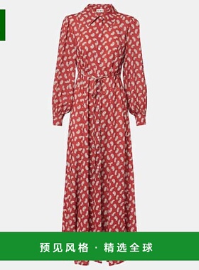 香港直邮RIXO 女士 Maddison 印花衬衫式连衣裙 red红色 舒适时尚