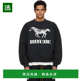 1h可退 香港直邮Rhude 男士 黑色 Dinero Crewneck 套头衫 RHFW25