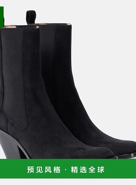 1h可退 香港直邮KHAITE 女士 Austin 60 绒面革短靴 black黑色 舒