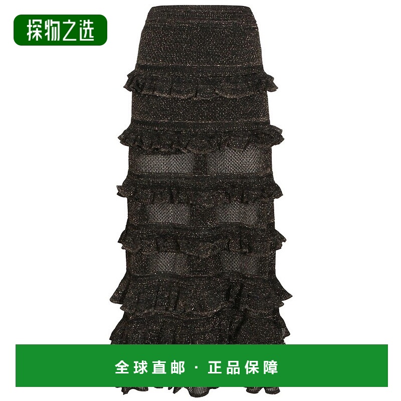 香港直邮ZIMMERMANN 女士 Rebellion 荷葉邊中長裙 7314SC261