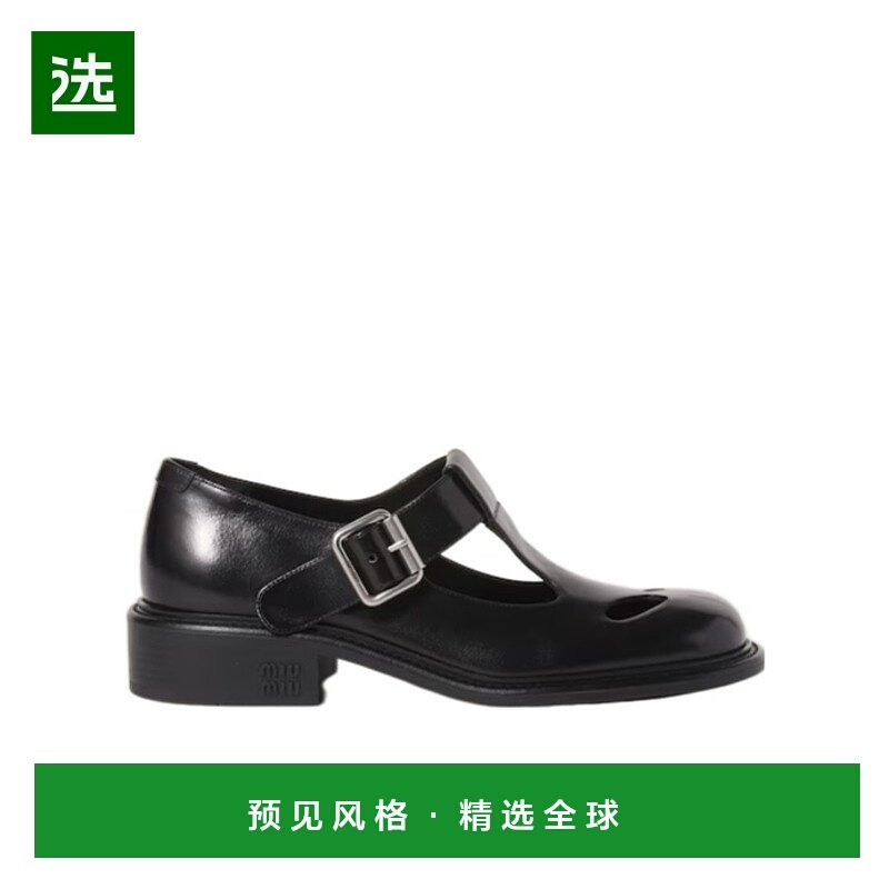 香港直邮Miu Miu T带搭扣平底鞋 5E318E007FG030