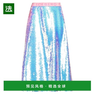 1h可退 香港直邮Iceberg 冰山 女士 中长半身裙 blue蓝色 舒适时