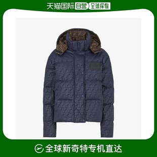 芬迪 欧洲直邮FENDI 蓝色 科技面料羽绒服