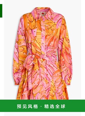 1h可退 香港直邮FARM RIO 女士 印花棉质迷你衬衫式连衣裙 300655