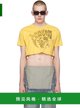 1h可退 香港直邮Lanvin 朗雯 男士 黄色 Future 联名 T 恤 RWTS00