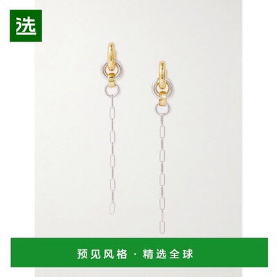 1h可退 香港直邮Laura Lombardi 女士 Pezza rhodium- 镀金耳环 E