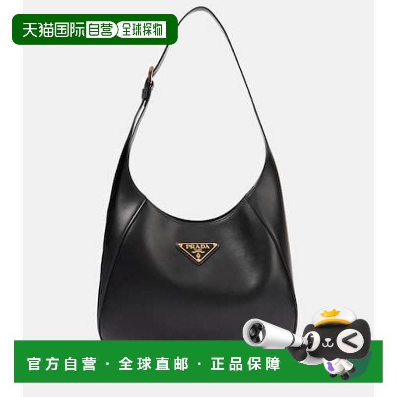 1h可退 香港直邮Prada 普拉达 女士 City 中号皮革肩包 black黑色