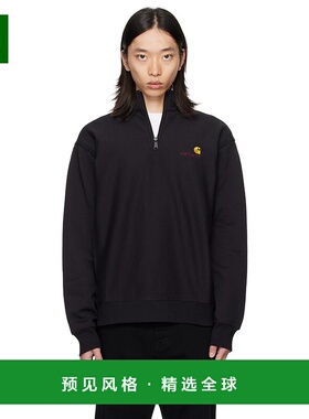 1h可退 香港直邮CARHARTT WIP 男士 黑色 Half-Zip American Scri