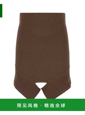 1h可退 香港直邮ANDREĀDAMO 女士 棕色弹力粘胶纤维混纺半身裙 AD