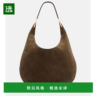1h可退 香港直邮SAVETTE 女士 佛罗伦萨中号绒面革肩包 green绿色